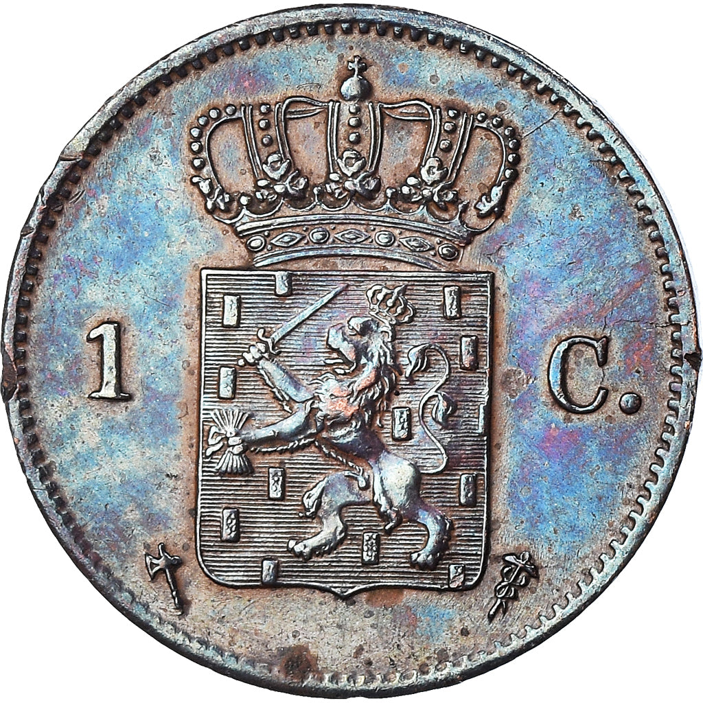 Moeda, Países Baixos, William III, Cent, 1877, AU(55-58), Cobre, KM:100