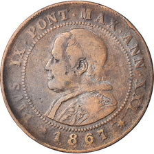 Coin, ITALIAN STATES, PAPAL STATES, Pius IX, 2 Soldi, 10 Centesimi, 1867, Roma