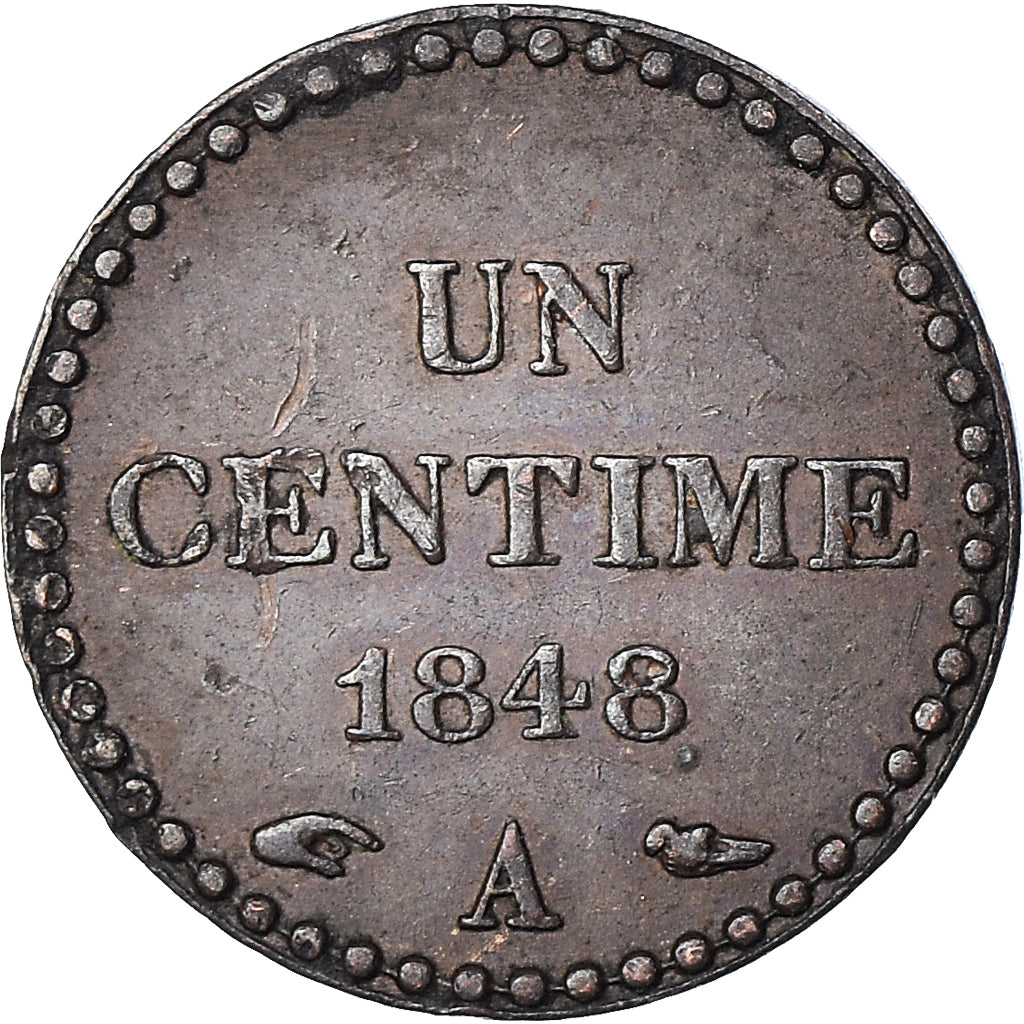 Coin, France, Dupré, Centime, 1848, Paris, EF(40-45), Bronze, KM:754