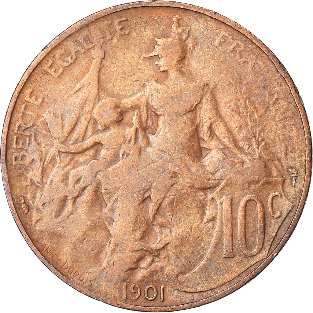 Coin, France, Dupuis, 10 Centimes, 1901, Paris, VF(20-25), Bronze, KM:843