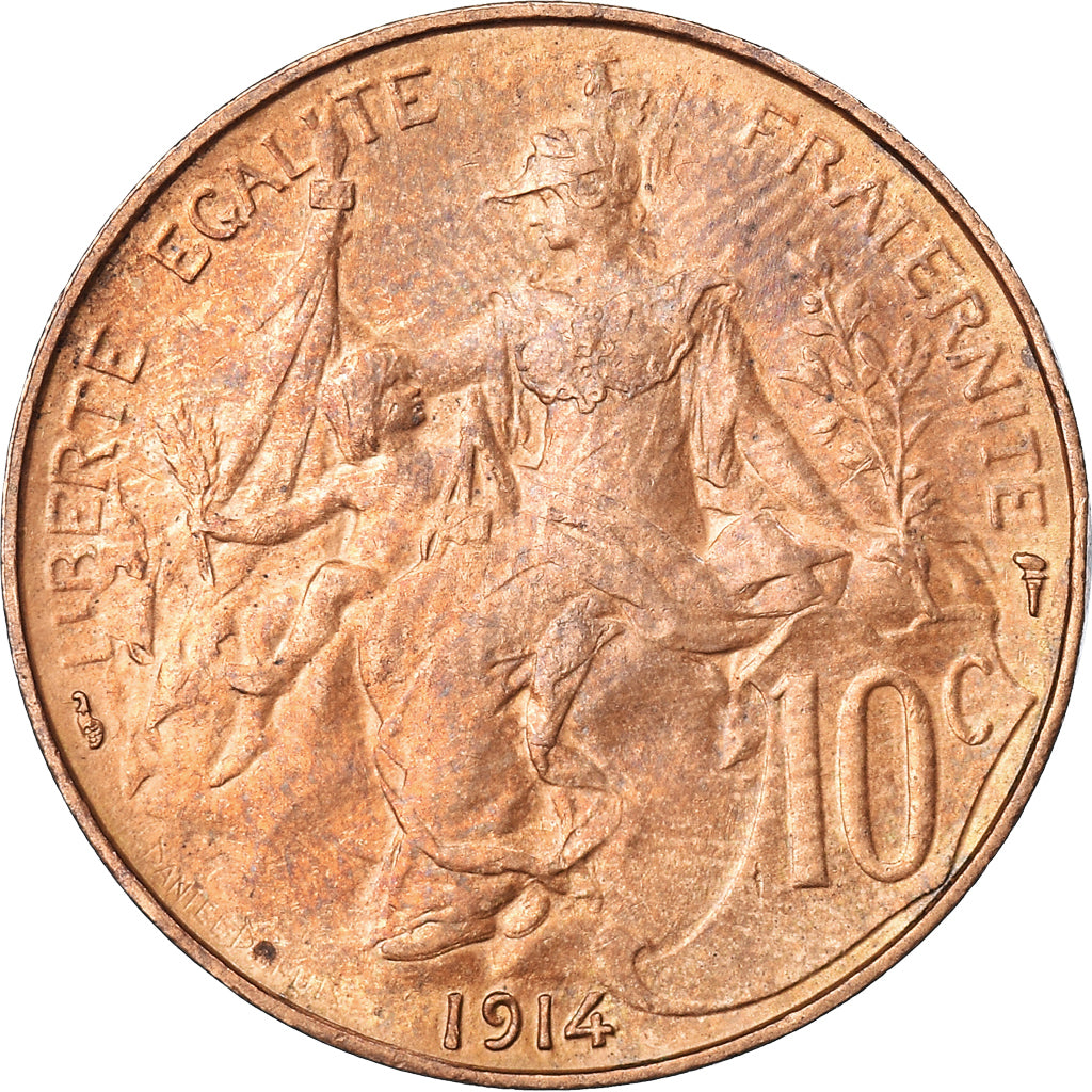 Coin, France, Dupuis, 10 Centimes, 1914, Paris, MS(60-62), Bronze, KM:843