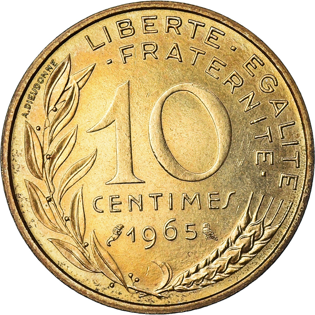 Monnaie, France, Marianne, 10 Centimes, 1965, Paris, SUP, Bronze-Aluminium