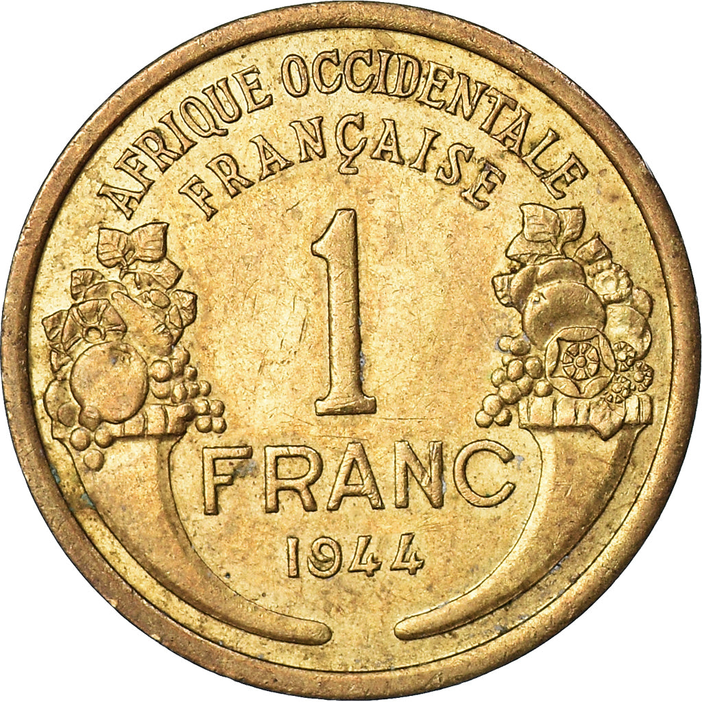 Moneda, África oriental francesa, Franc, 1944, MBC, Aluminio - bronce, KM:2