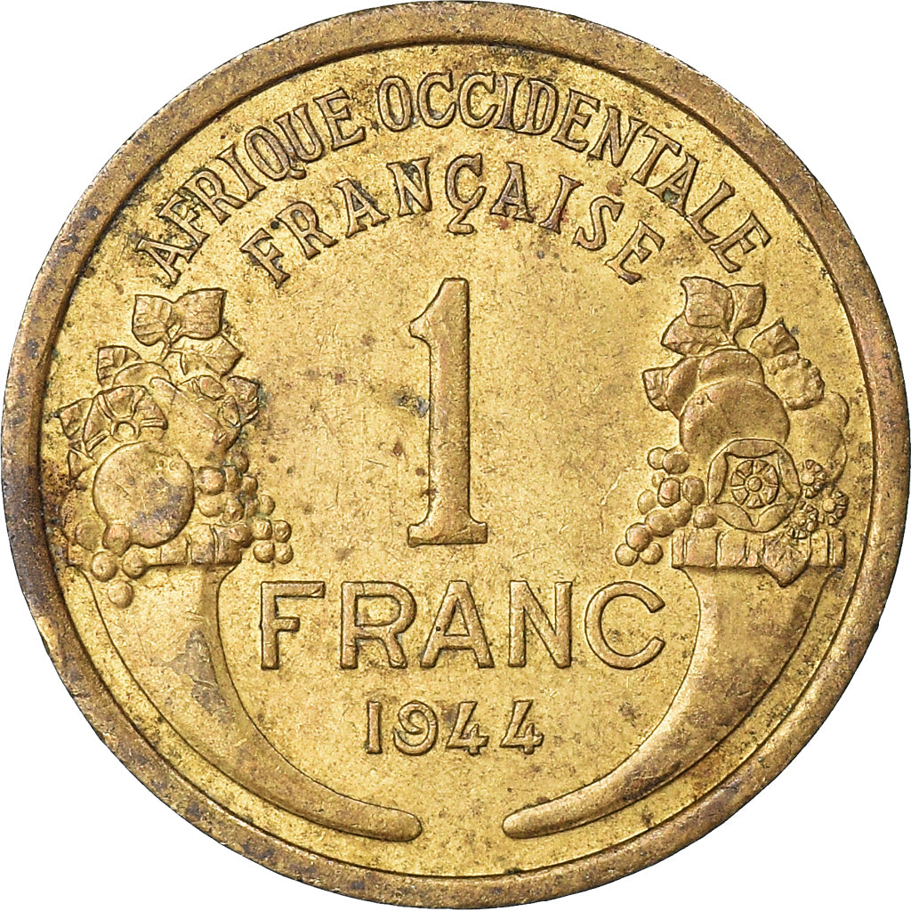 Moneta, Africa occidentale francese, Franc, 1944, MB, Alluminio-bronzo, KM:2