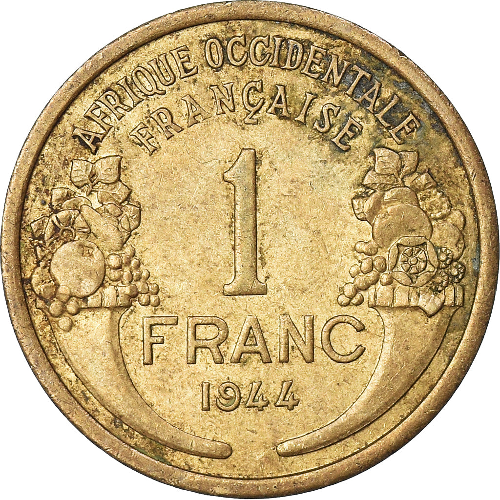 Monnaie, Afrique-Occidentale française, Franc, 1944, TB, Bronze-Aluminium