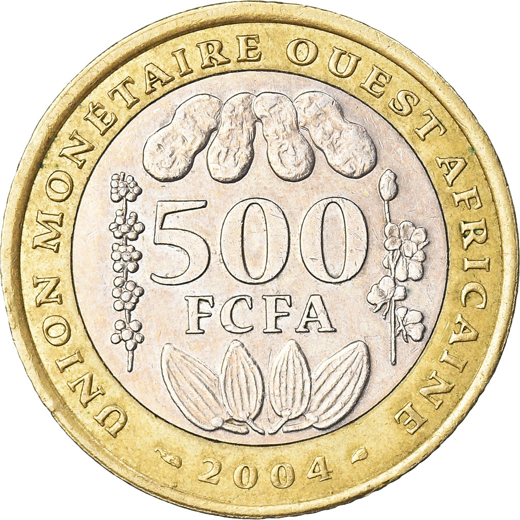 Moneta, Stati dell'Africa occidentale, 500 Francs, 2004, BB, Bi-metallico, KM:15