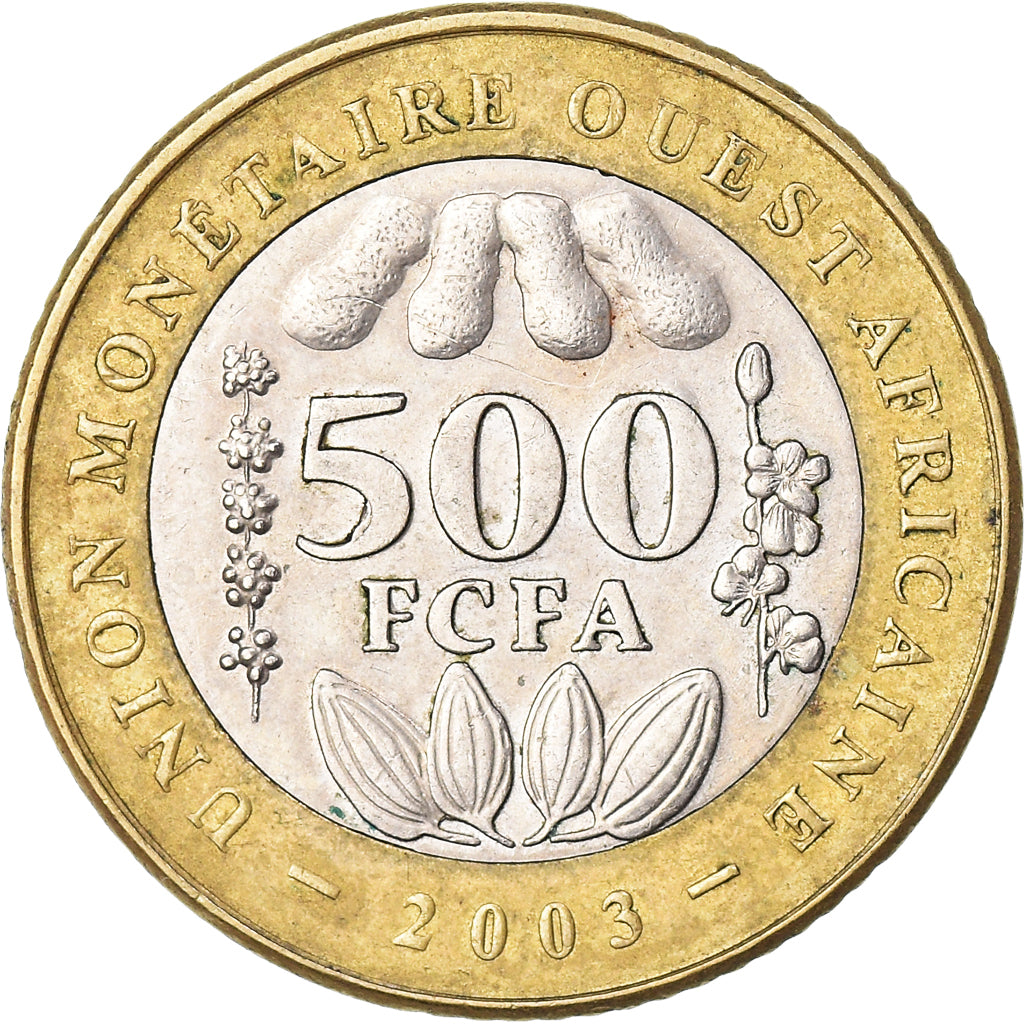 Coin, West African States, 500 Francs, 2003, Paris, EF(40-45), Bi-Metallic