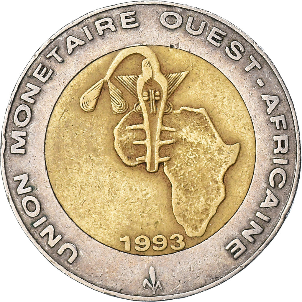 Coin, West African States, 250 Francs, 1993, EF(40-45), Bi-Metallic, KM:13