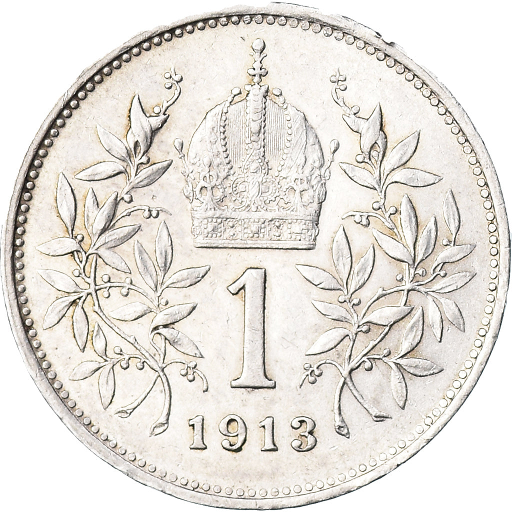 Coin, Austria, Franz Joseph I, Corona, 1913, AU(50-53), Silver, KM:2820