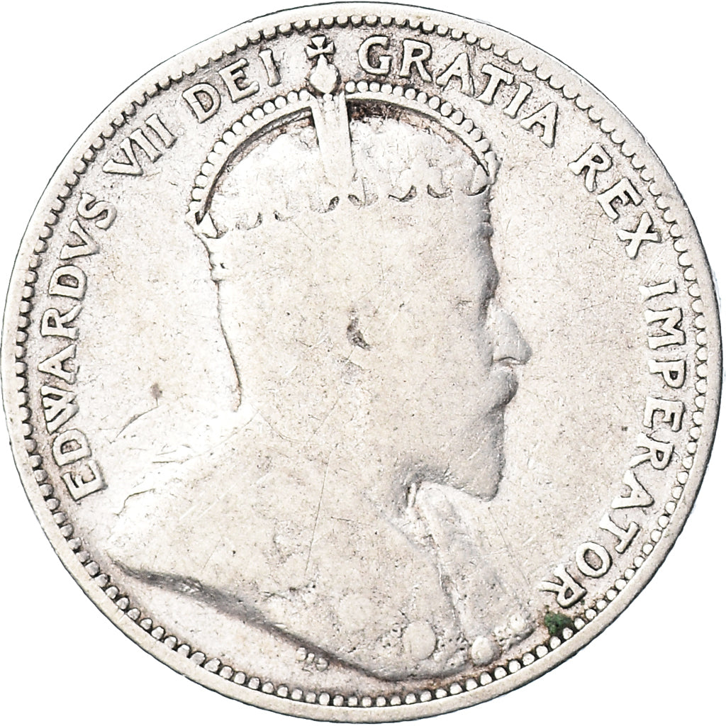 Coin, Canada, Edward VII, 25 Cents, 1910, Royal Canadian Mint, Ottawa