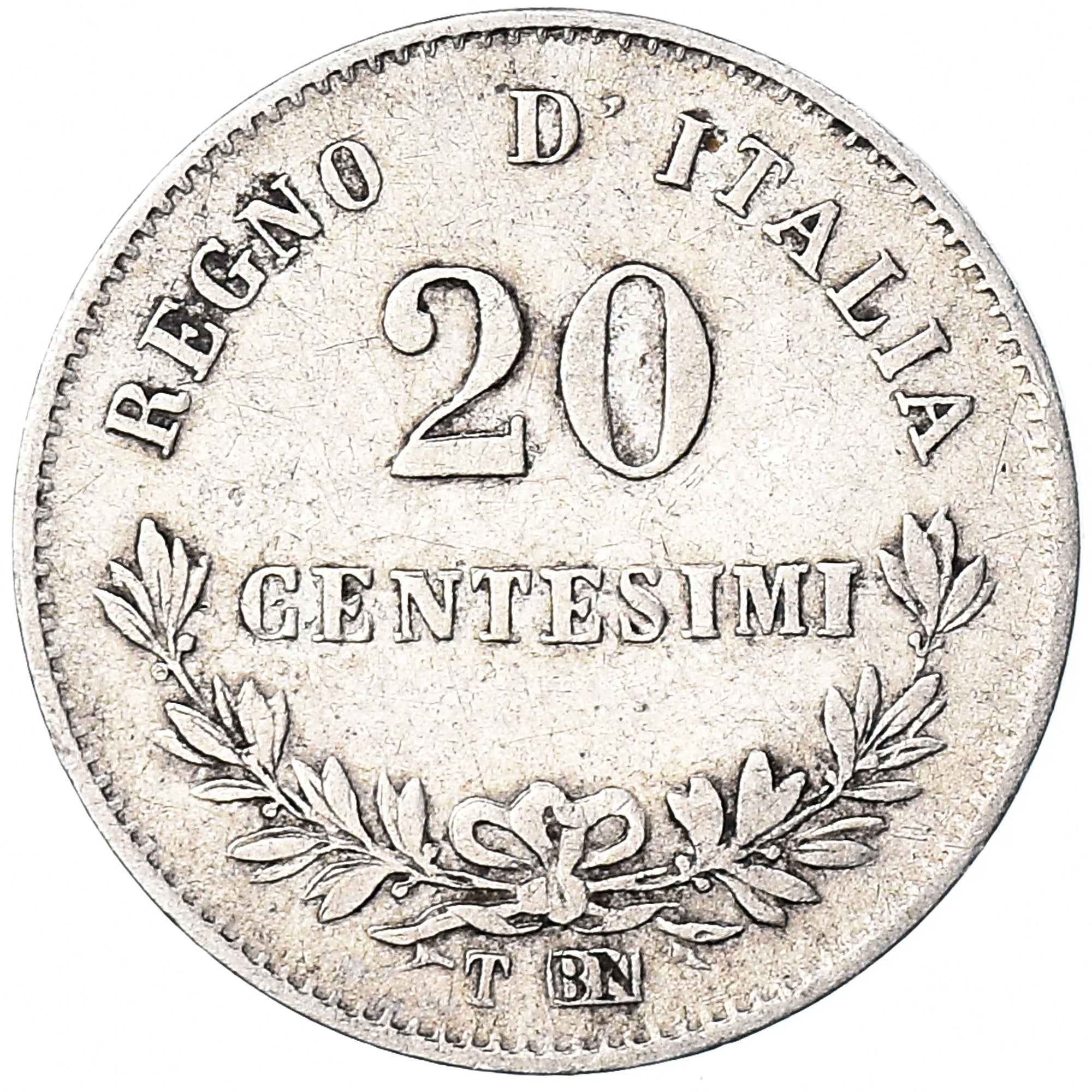 Moneta, Italia, Vittorio Emanuele II, 20 Centesimi, 1863, Torino, BB, Argento