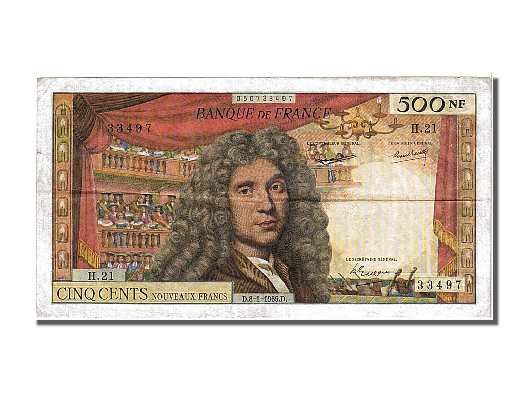 France, 500 Nouveaux Francs, 500 NF 1959-1966 ''Molière'', 1965, KM #145a, 1...