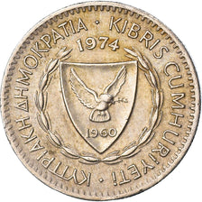 Coin, Cyprus, 25 Mils, 1974, EF(40-45), Copper-nickel, KM:40
