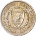 Moneda, Chipre, 25 Mils, 1974, MBC, Cobre - níquel, KM:40