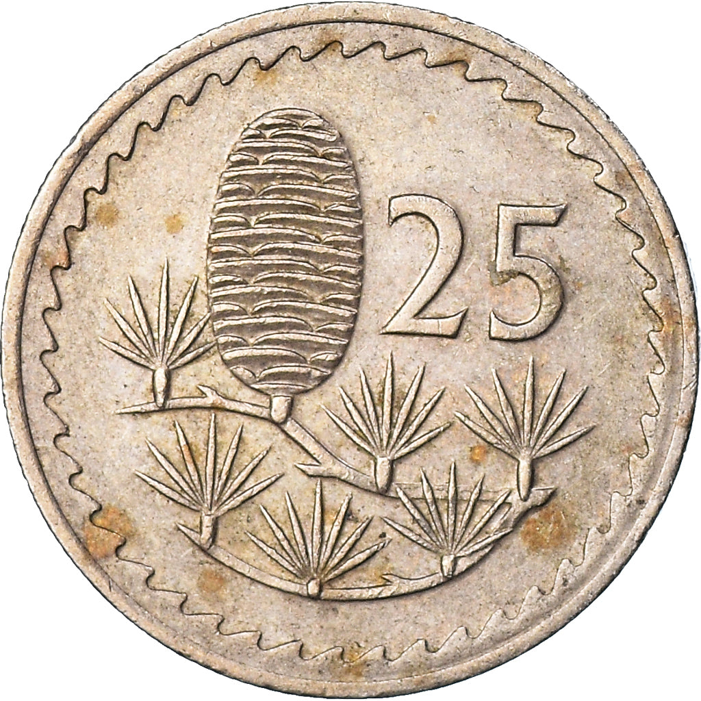 Coin, Cyprus, 25 Mils, 1974, EF(40-45), Copper-nickel, KM:40