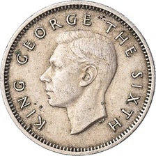 Moeda, Nova Zelândia, George VI, 6 Pence, 1951, EF(40-45), Cobre-níquel, KM:16