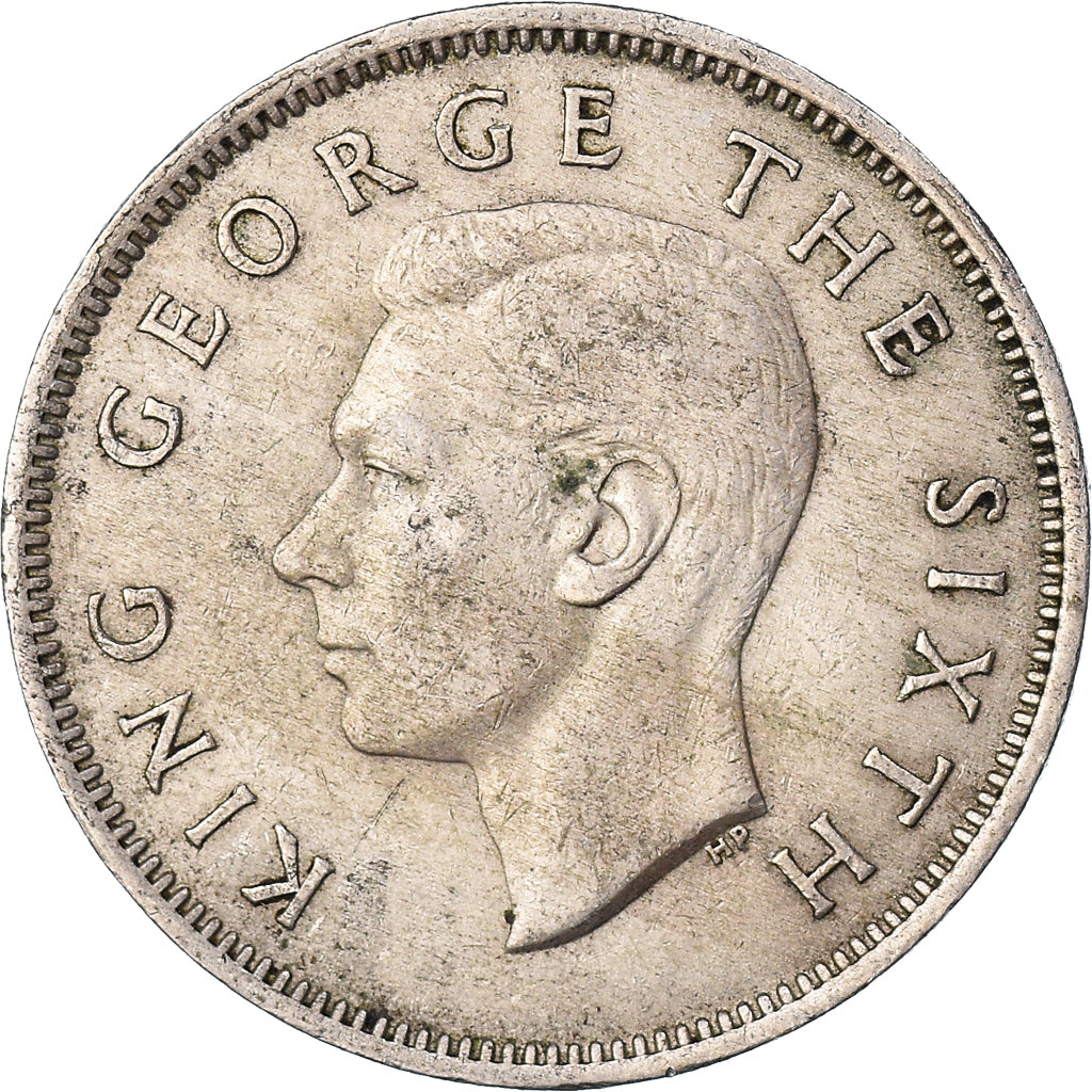 Moneda, Nueva Zelanda, George VI, Florin, 1950, MBC, Cobre - níquel, KM:18