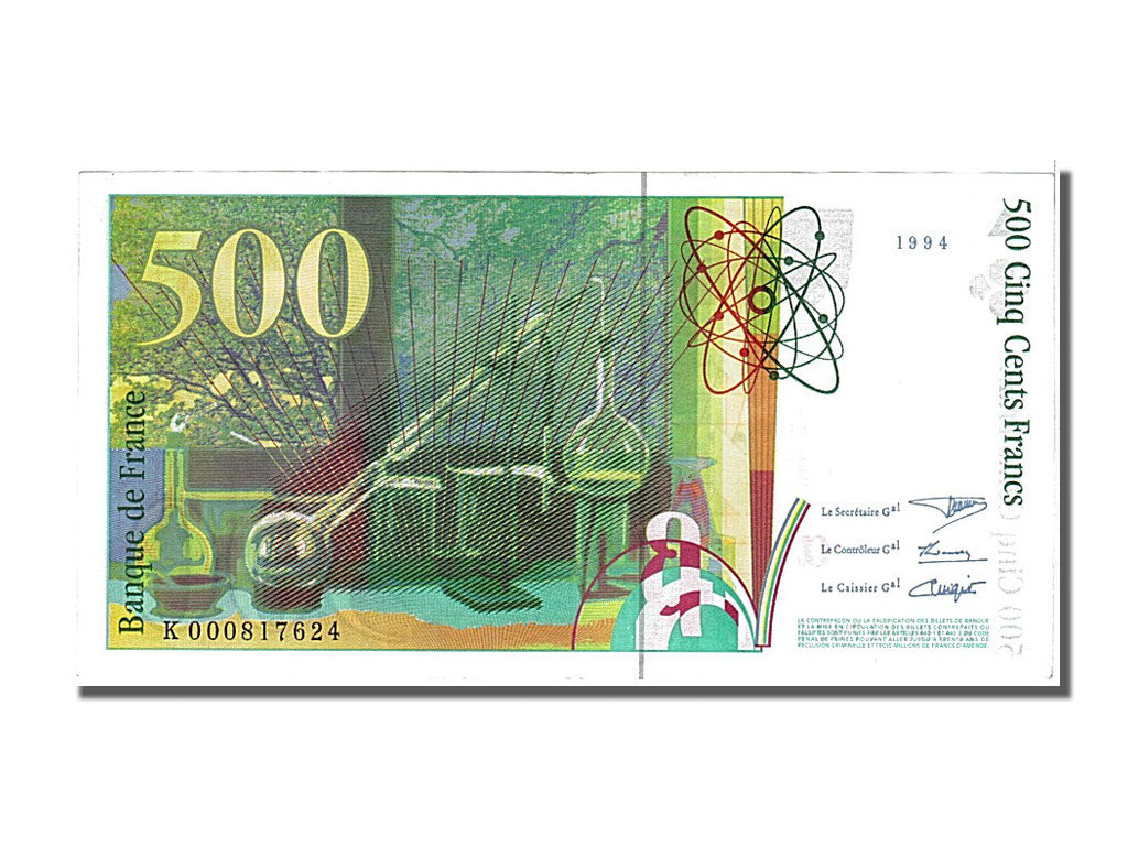 Francia, 500 Francs, 500 F 1994-2000 ''Pierre et Marie Curie'', 1994, KM:160a...