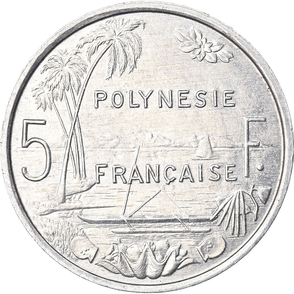 Coin, French Polynesia, 5 Francs, 1997, Paris, MS(63), Aluminum, KM:12