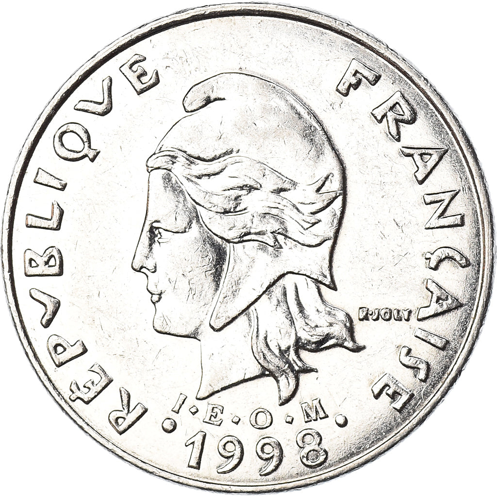 Moneta, Polinesia francese, 20 Francs, 1998, Paris, BB+, Nichel, KM:9