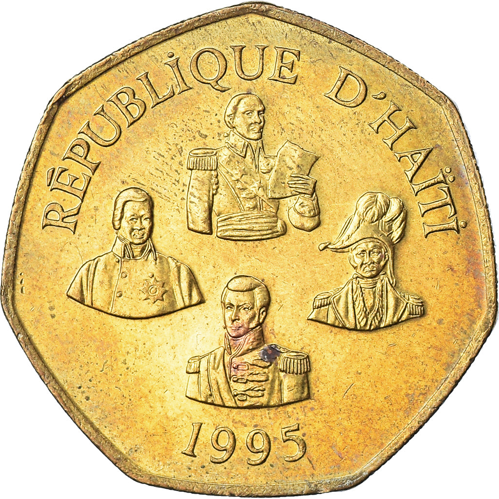 Monnaie, Haïti, 5 Gourdes, 1995, TTB, Brass plated steel, KM:156
