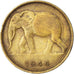 Moneda, Congo belga, Franc, 1944, MBC, Latón, KM:26