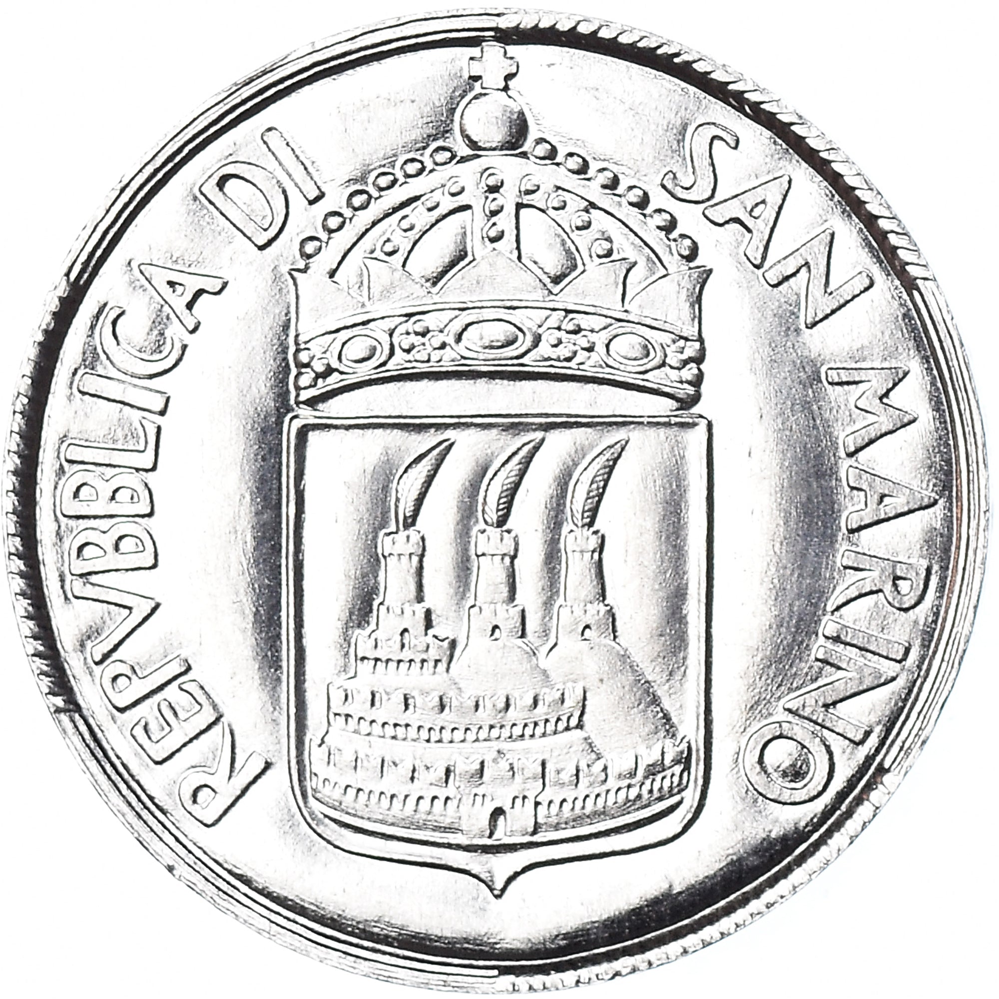 Moneta, San Marino, 5 Lire, 1973, Rome, FDC, MS(65-70), Aluminium, KM:24