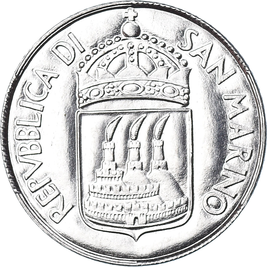 Moneta, San Marino, 2 Lire, 1973, FDC, MS(65-70), Aluminium, KM:23