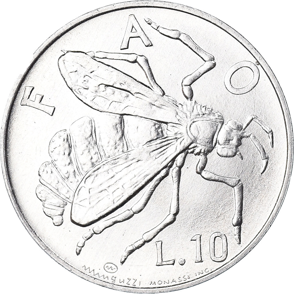 Moneda, San Marino, 10 Lire, 1974, Rome, FDC, FDC, Aluminio, KM:33