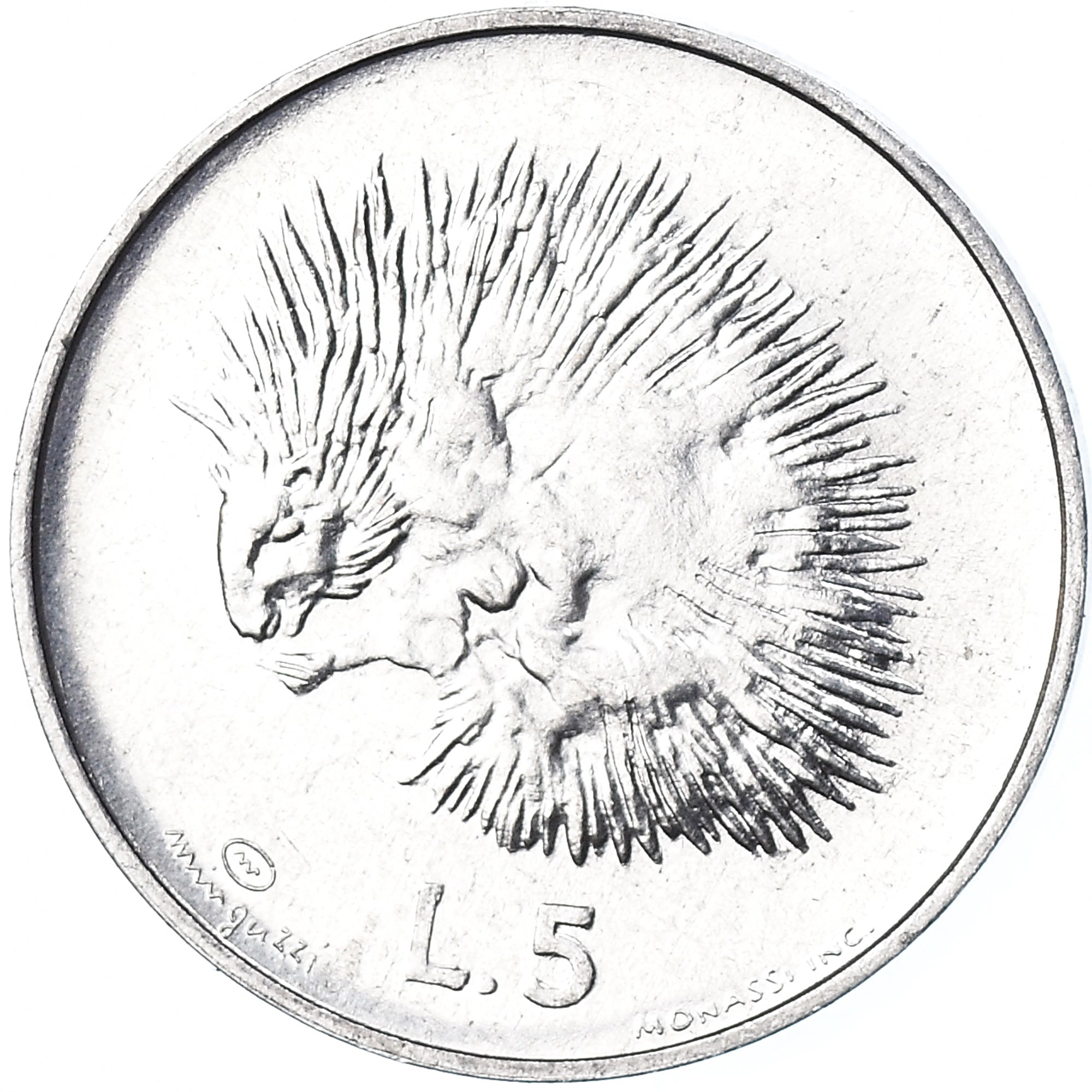 Coin, San Marino, 5 Lire, 1974, Rome, FDC, MS(65-70), Aluminum, KM:32