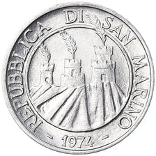Coin, San Marino, Lira, 1974, Rome, FDC, MS(65-70), Aluminum, KM:30
