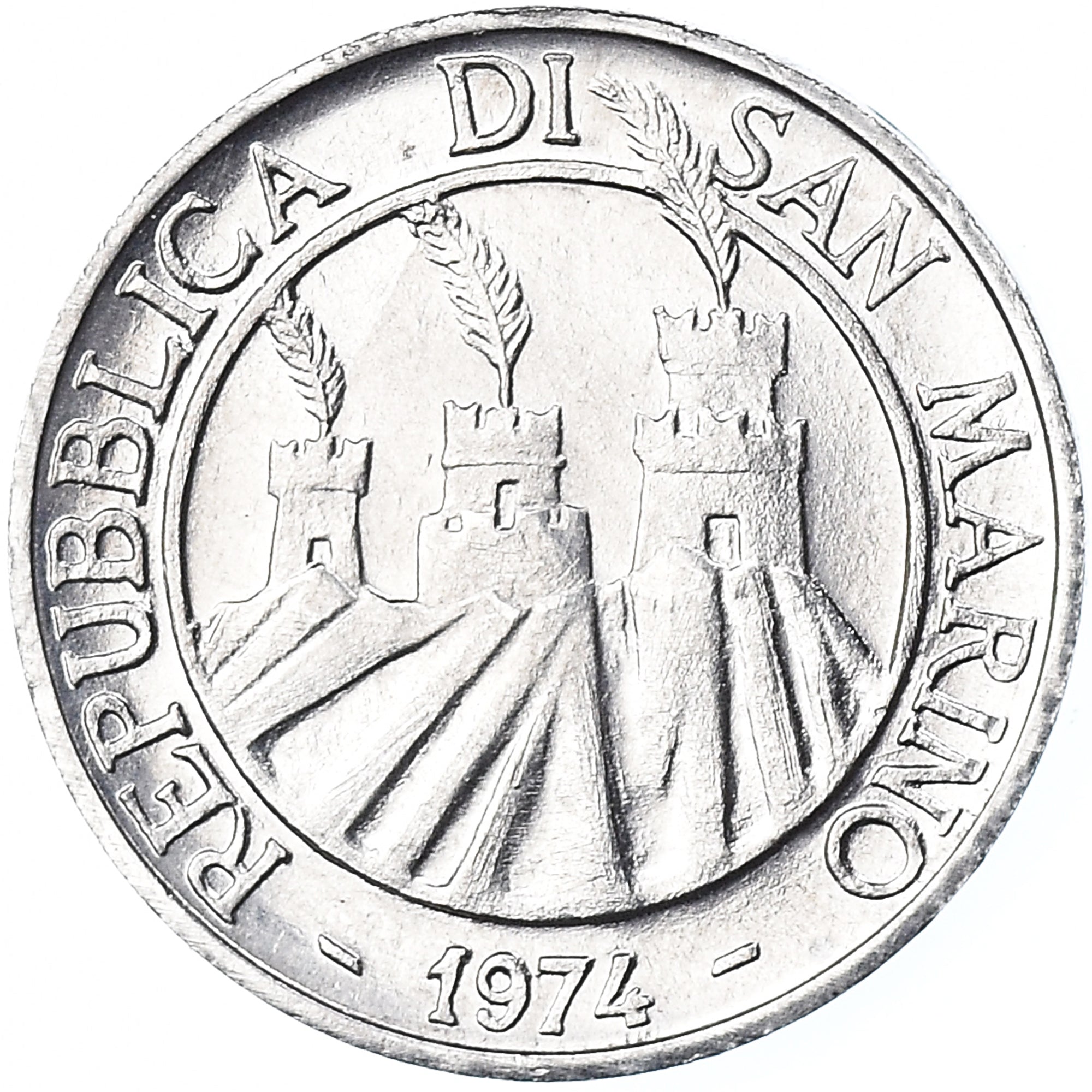 Münze, San Marino, Lira, 1974, Rome, FDC, STGL, Aluminium, KM:30