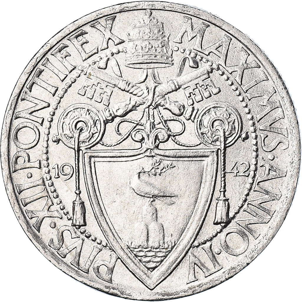 Moneta, CITTÀ DEL VATICANO, Pius XII, Lira, 1942, Roma, SPL, Acciaio