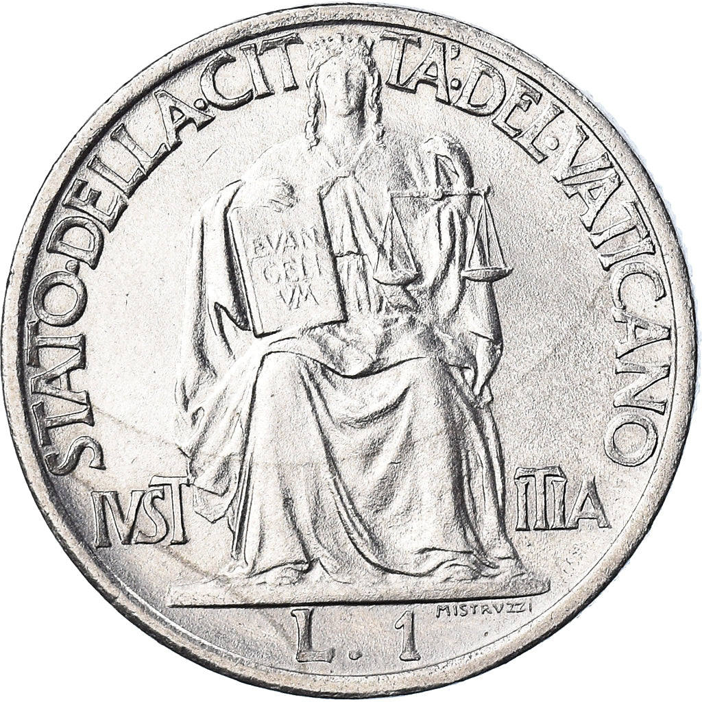 Moneta, CITTÀ DEL VATICANO, Pius XII, Lira, 1942, Roma, SPL, Acciaio