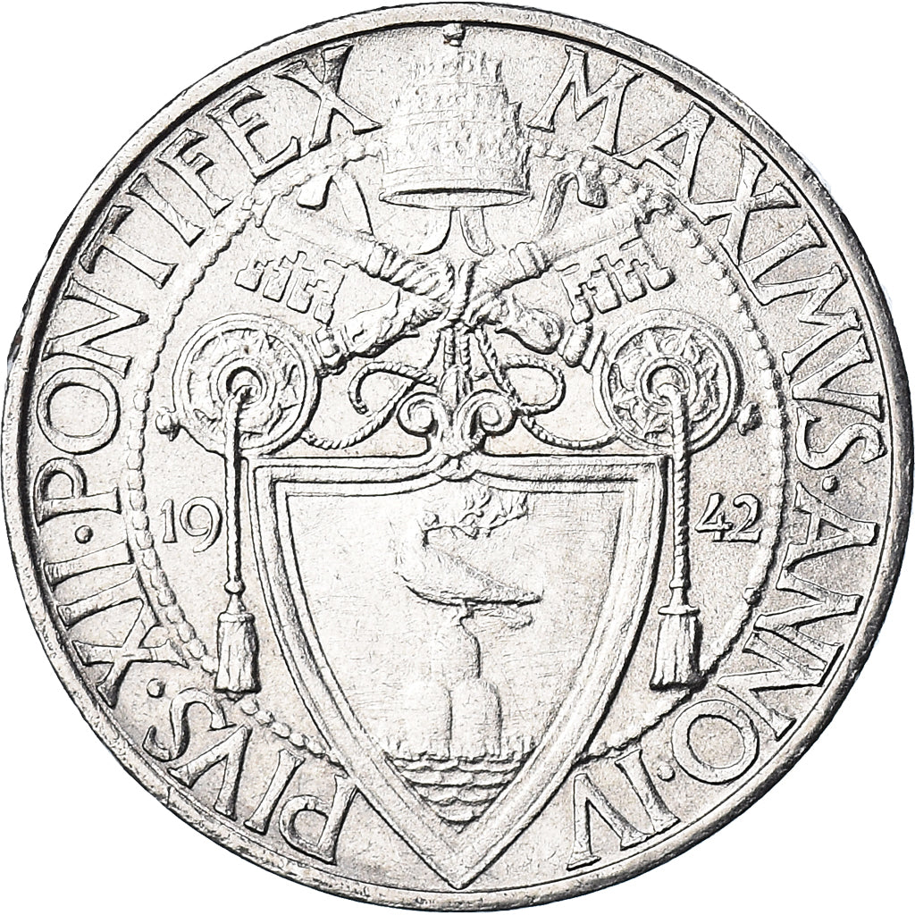 Coin, VATICAN CITY, Pius XII, 50 Centesimi, 1942, Roma, MS(63), Stainless Steel