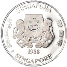 Coin, Singapore, 20 Cents, 1988, Singapore Mint, BE, MS(65-70), Silver, KM:52a