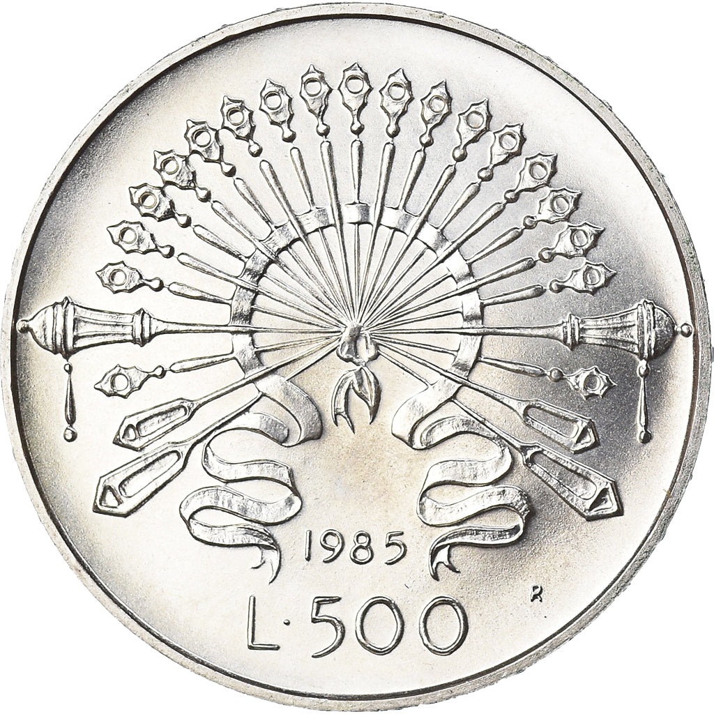 Moneta, Italia, Alessandro Manzoni, 500 Lire, 1985, BU, FDC, Argento, KM:123