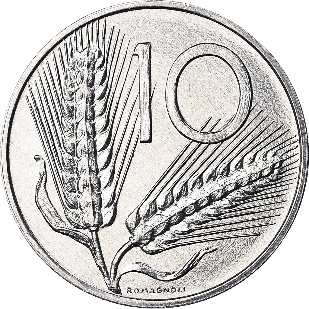 Moeda, Itália, 10 Lire, 1985, Rome, BU, MS(65-70), Alumínio, KM:93