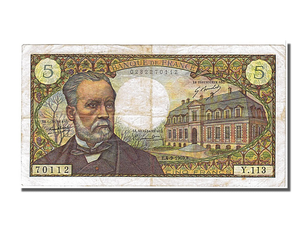 Banconote, Francia, 5 Francs, 5 F 1966-1970 ''Pasteur'', 1969, 1969-09-04, BB