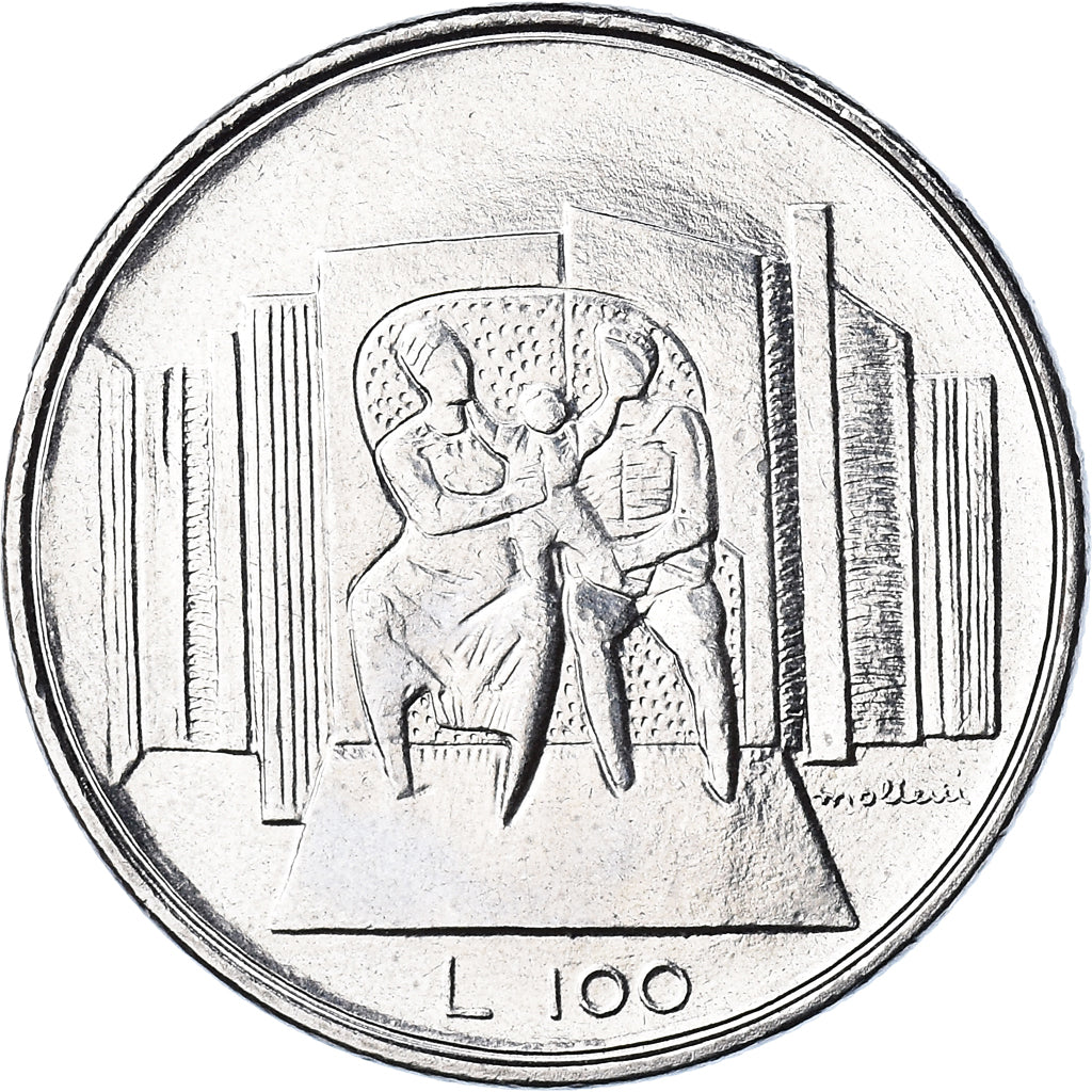 Munten, San Marino, 100 Lire, 1976, Rome, FDC, FDC, Staal, KM:57