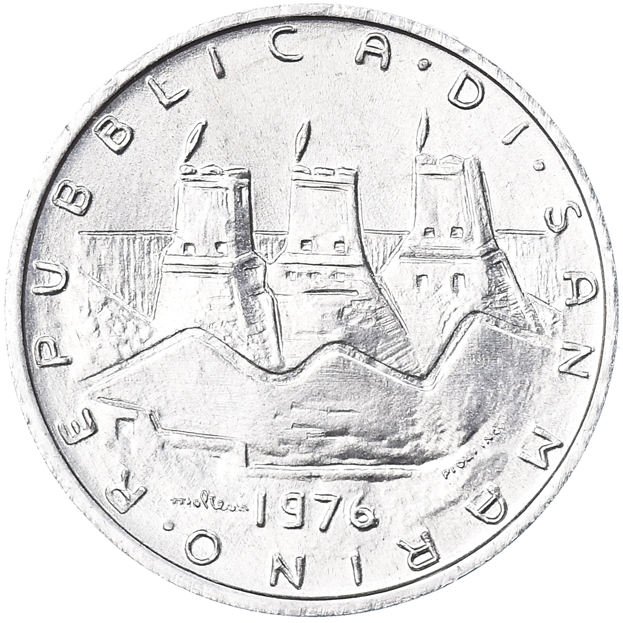 Munten, San Marino, 5 Lire, 1976, Rome, FDC, FDC, Aluminium, KM:53