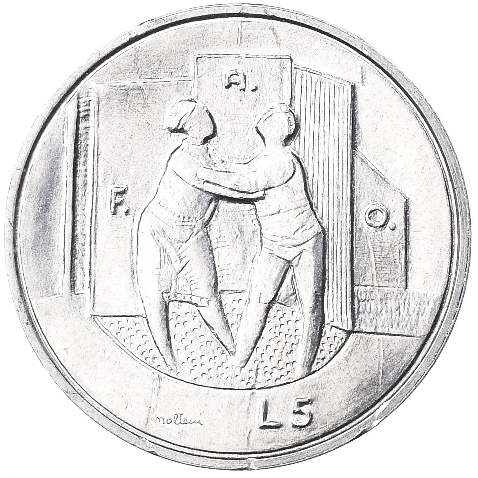Munten, San Marino, 5 Lire, 1976, Rome, FDC, FDC, Aluminium, KM:53