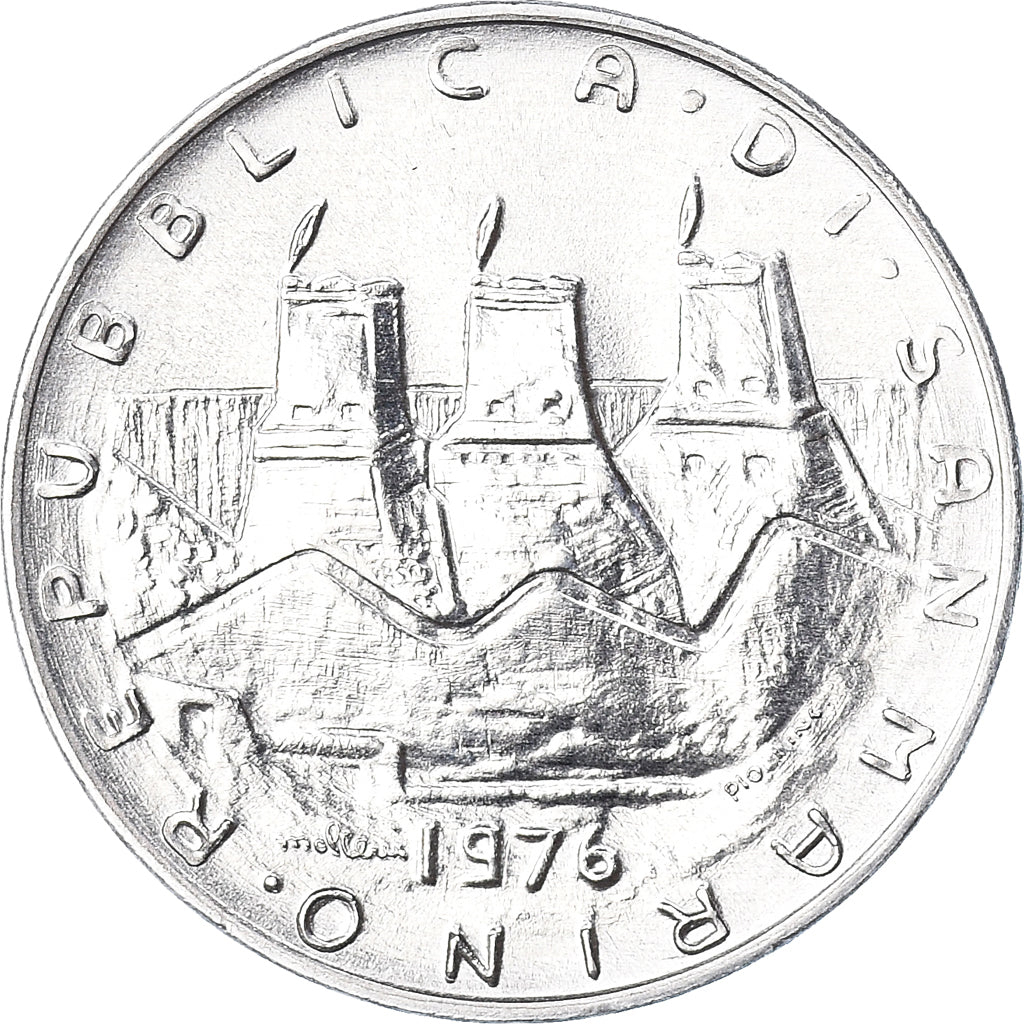 Moneda, San Marino, 10 Lire, 1976, Rome, FDC, FDC, Aluminio, KM:54