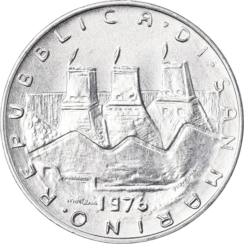 Coin, San Marino, 10 Lire, 1976, Rome, FDC, MS(65-70), Aluminum, KM:54