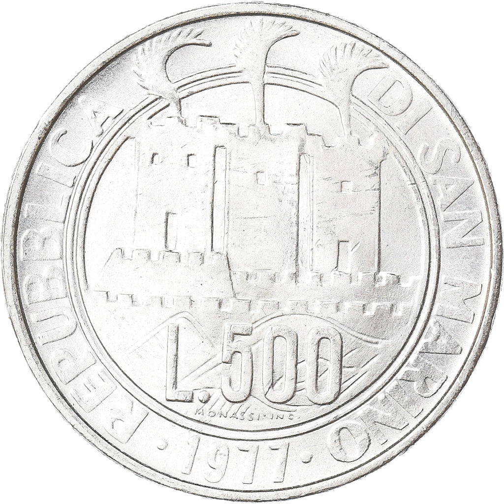 Coin, San Marino, 500 Lire, 1977, MS(63), Silver, KM:71