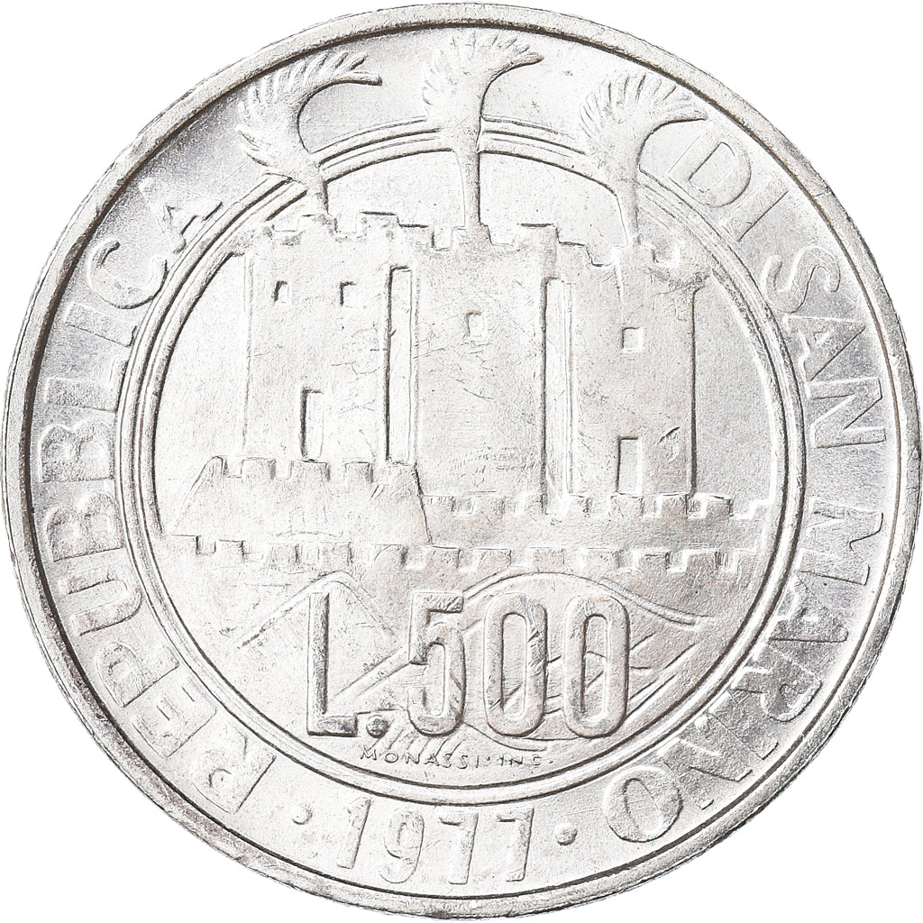 Coin, San Marino, 500 Lire, 1977, MS(63), Silver, KM:71