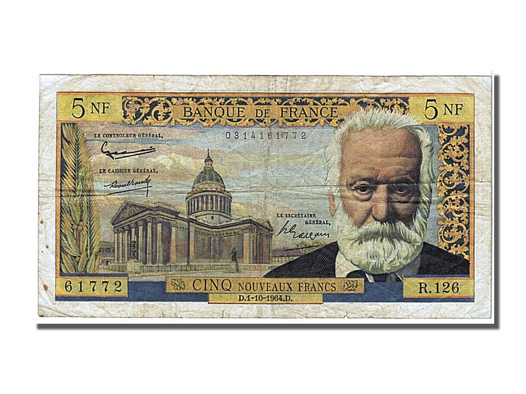 5 Nouveaux Francs type Victor Hugo