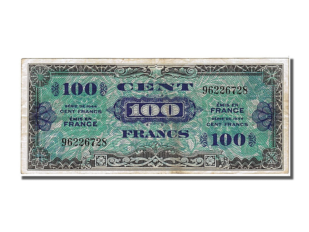 Francia, 100 Francs, 1944 Flag/France, 1944, KM:105a, 1944-06-01, BB+, Fayett...