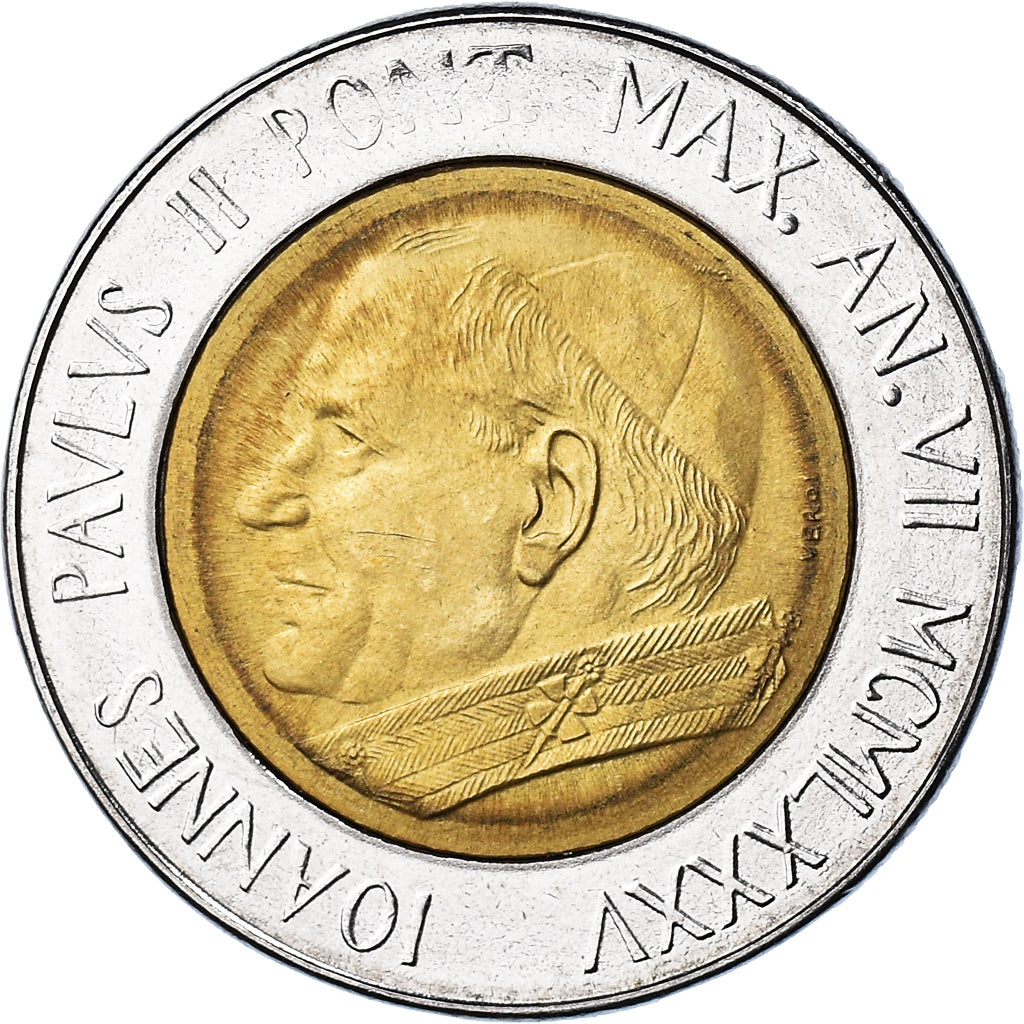 Coin, VATICAN CITY, John Paul II, 500 Lire, 1985, FDC, MS(65-70), Bi-Metallic