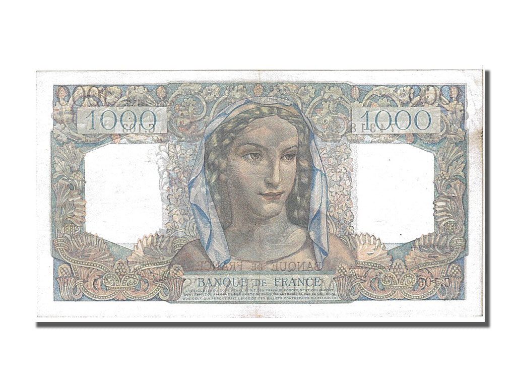 France, 1000 Francs, 1 000 F 1945-1950 ''Minerve et Hercule'', 1945, KM #130a,..